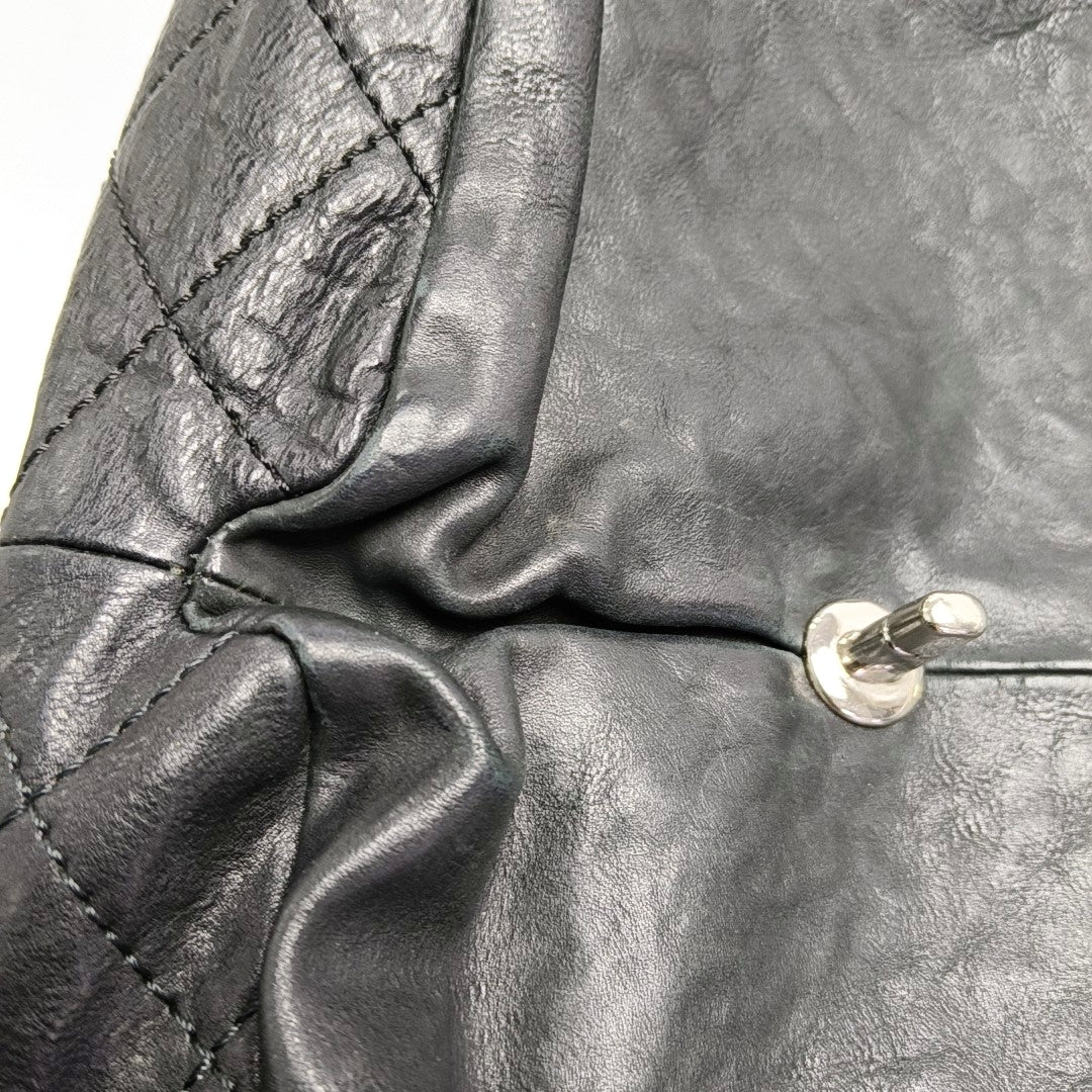 Medium Quilted Calfskin Black