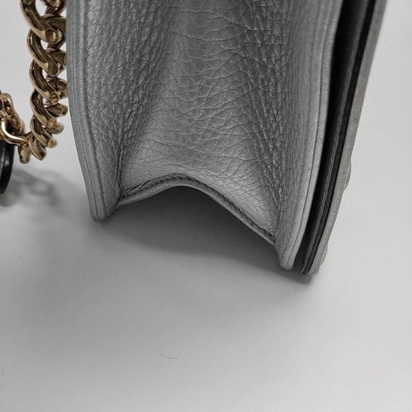 Diorama Medium Cannage Calfskin Silver