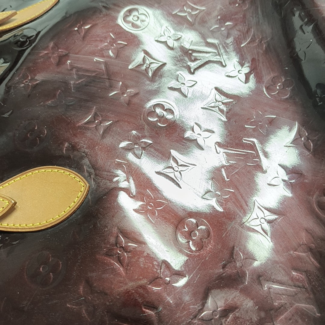 BRENTWOOD Monogram Patent Calfskin Red