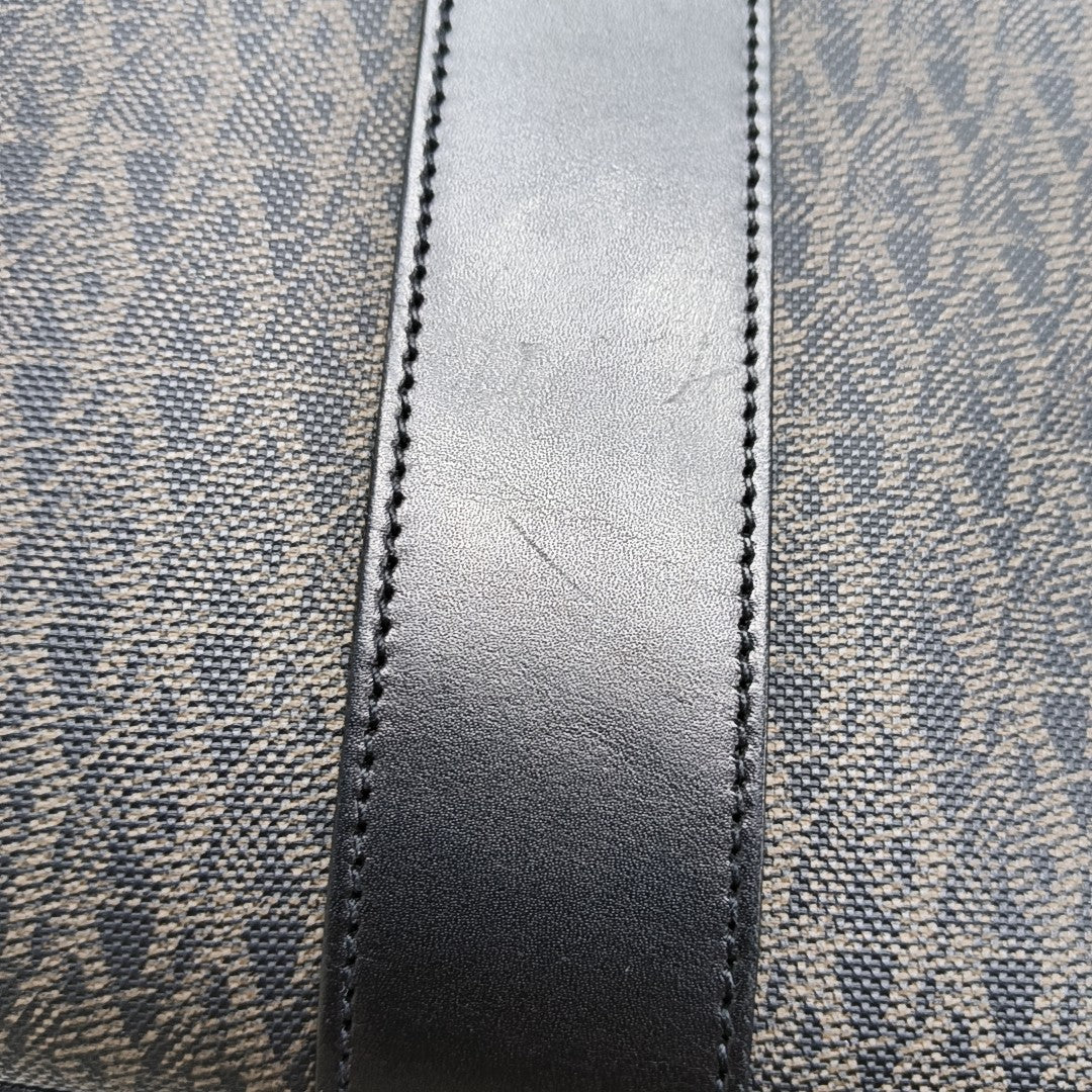 Coated Canvas Shoulder Bag Black