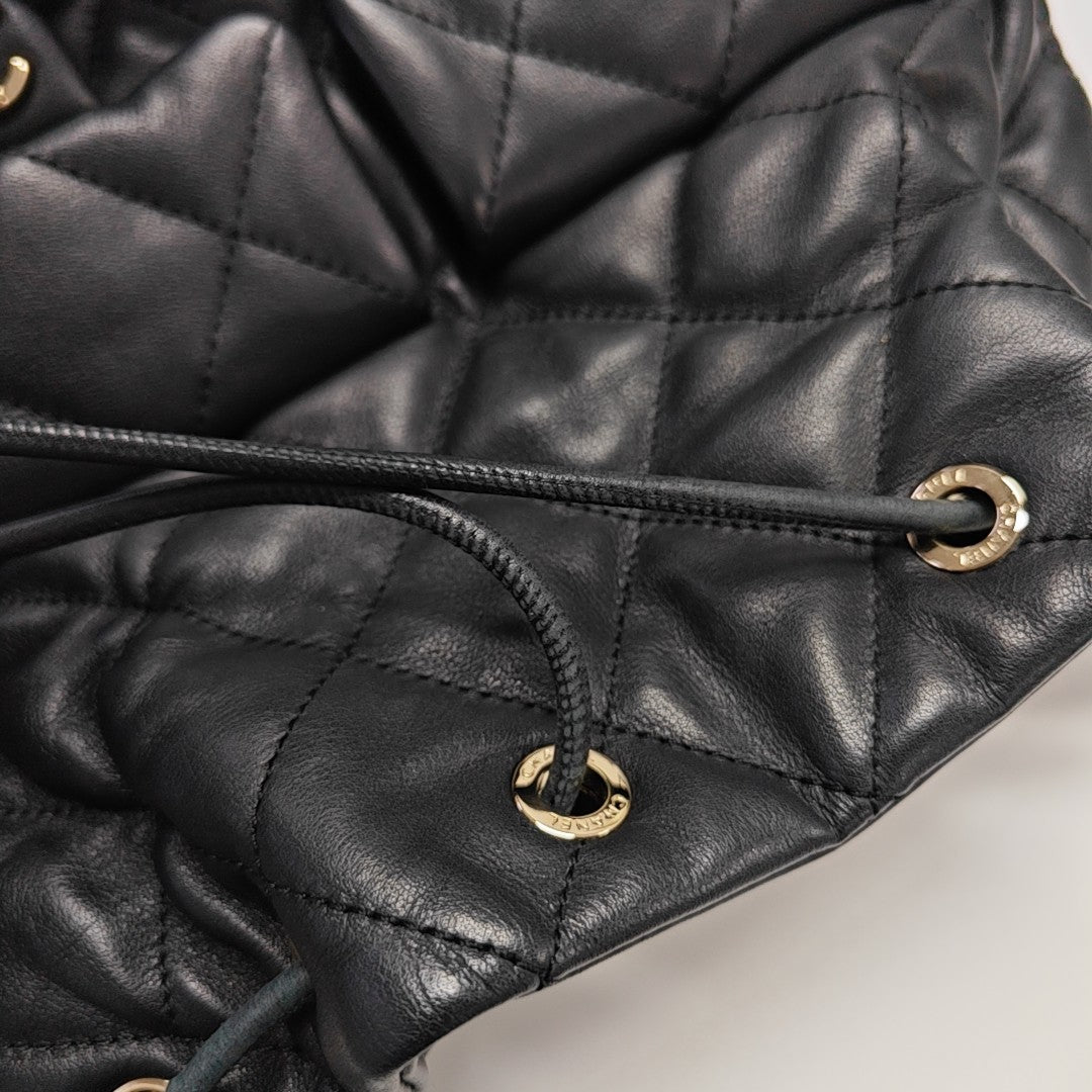 Quilted Lambskin Backpack Black