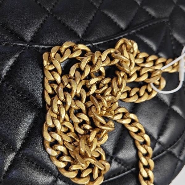 Quilted Lambskin Shoulder Bag Small Black