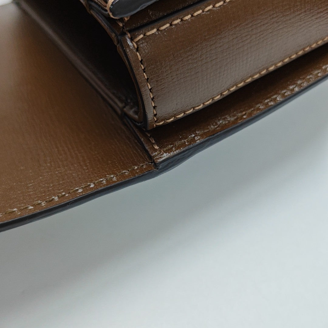 Horsebit 1955 Mini Monogram Coated Canvas Brown