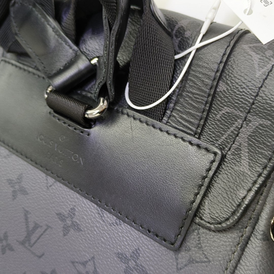 CHRISTOPHER PM Monogram Coated Canvas Gray