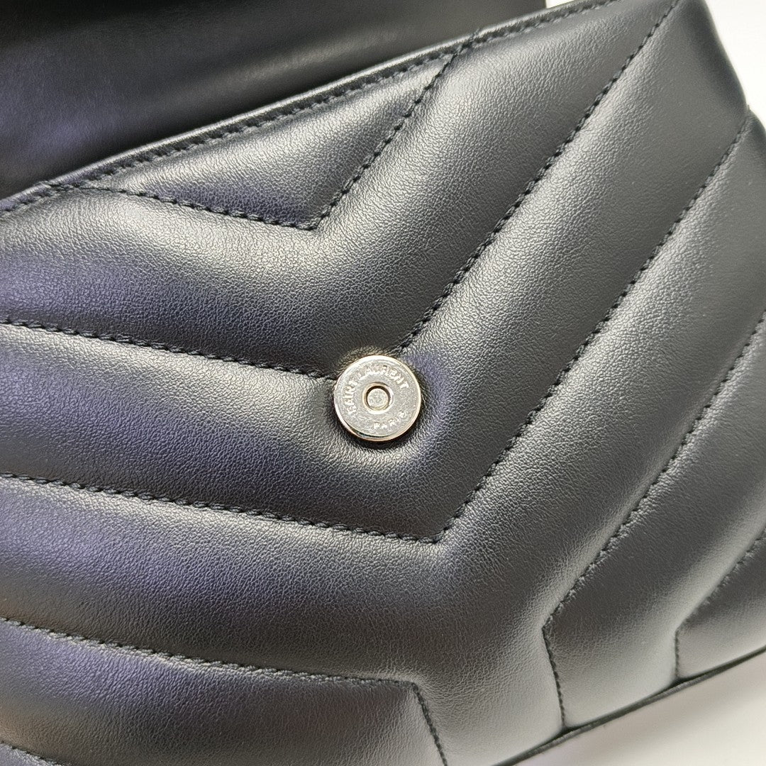 LOULOU Extra Small Chevron Calfskin Black