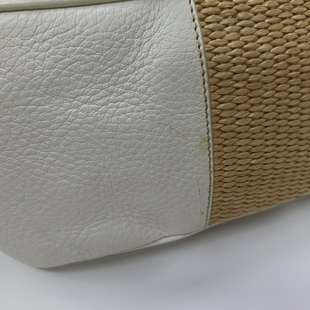 Straw Shoulder Bag Beige