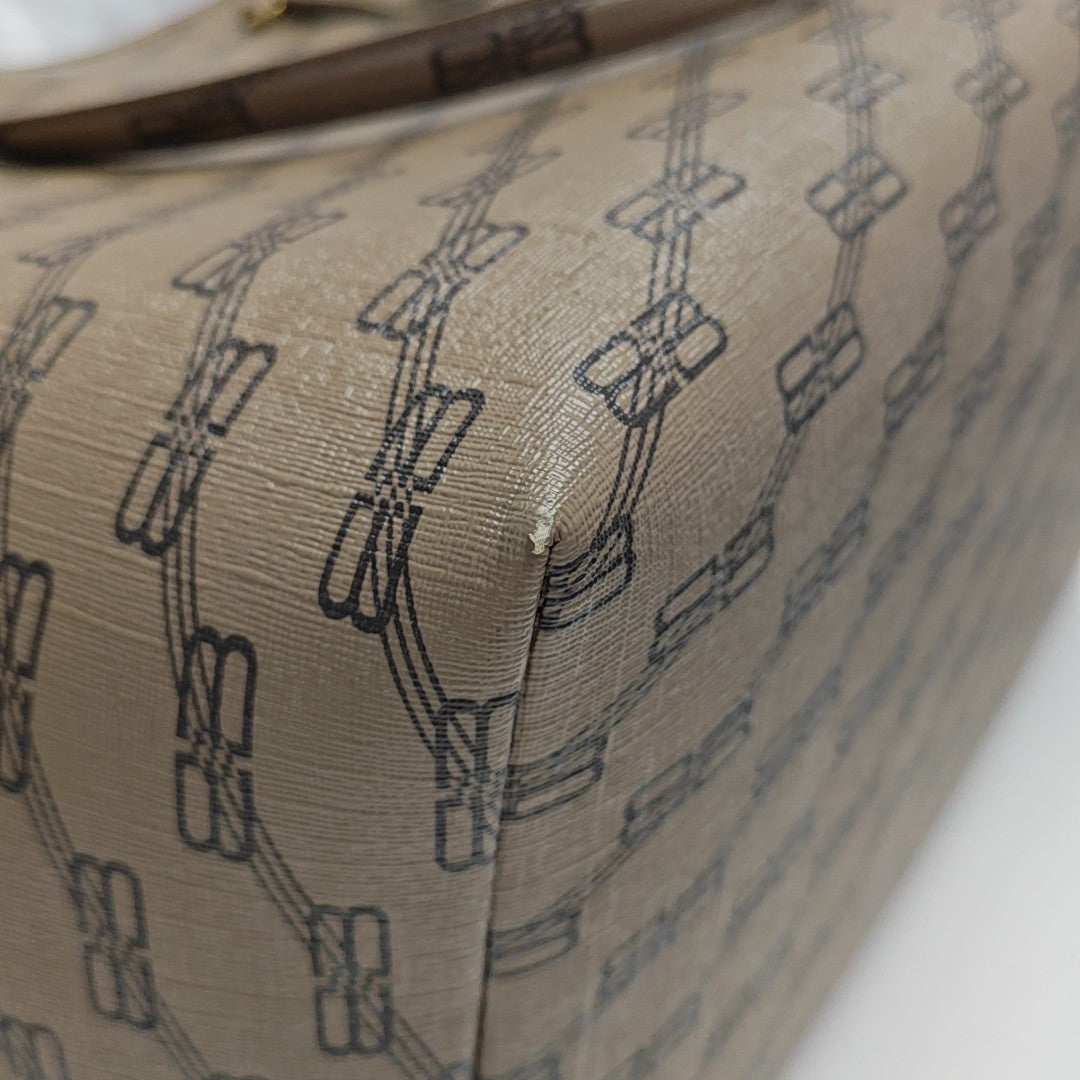 Coated Canvas Tote Bag Brown