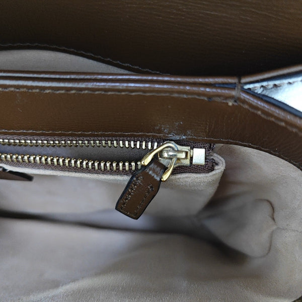Horsebit 1955 Medium Monogram Coated Canvas Beige
