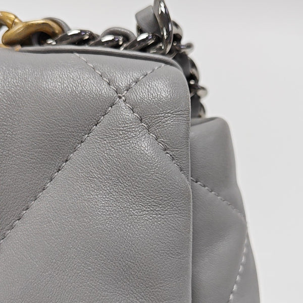 CHANEL 19 Small Quilted Lambskin Gray
