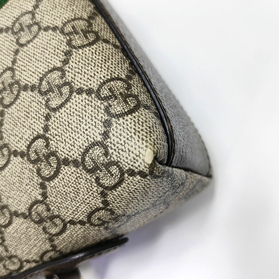 Ophidia Small Monogram Coated Canvas Beige