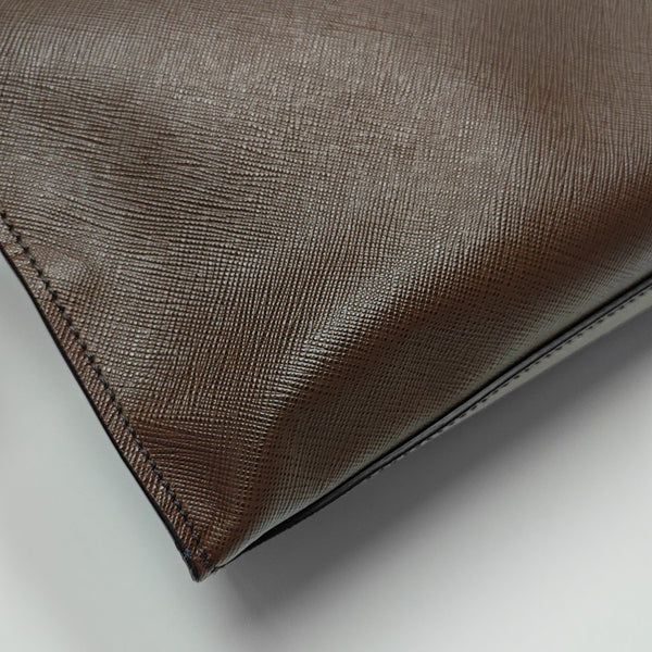 Saffiano Calfskin Shoulder Bag Brown