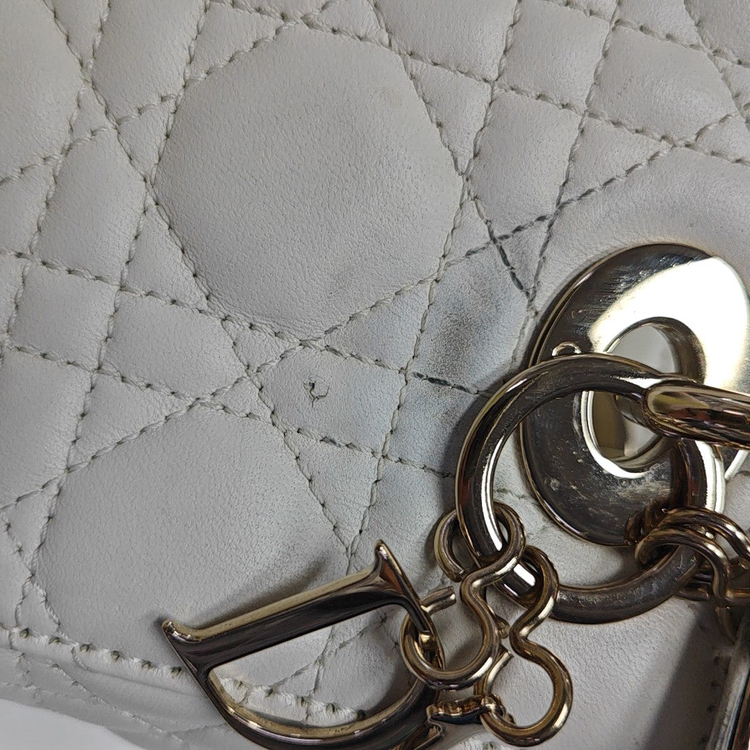 Lady Dior Small Cannage Lambskin White