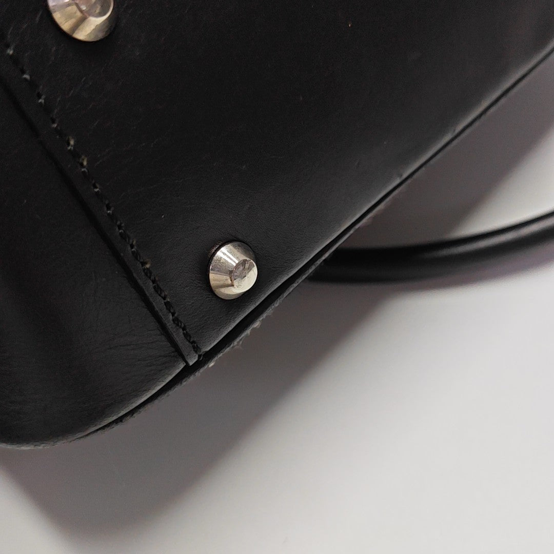 Fabric Top Handle Bag Black
