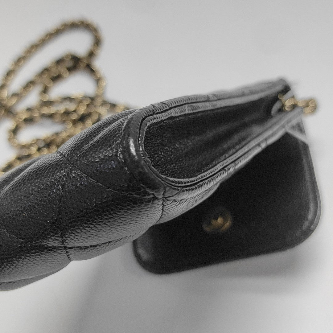 Quilted Calfskin Shoulder Bag Black