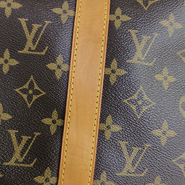 KEEPALL 45 Monogram Coated Canvas Brown