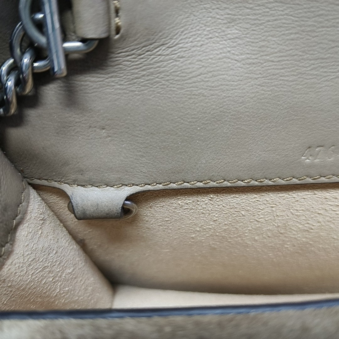 Dionysus Super Mini Monogram Coated Canvas Beige