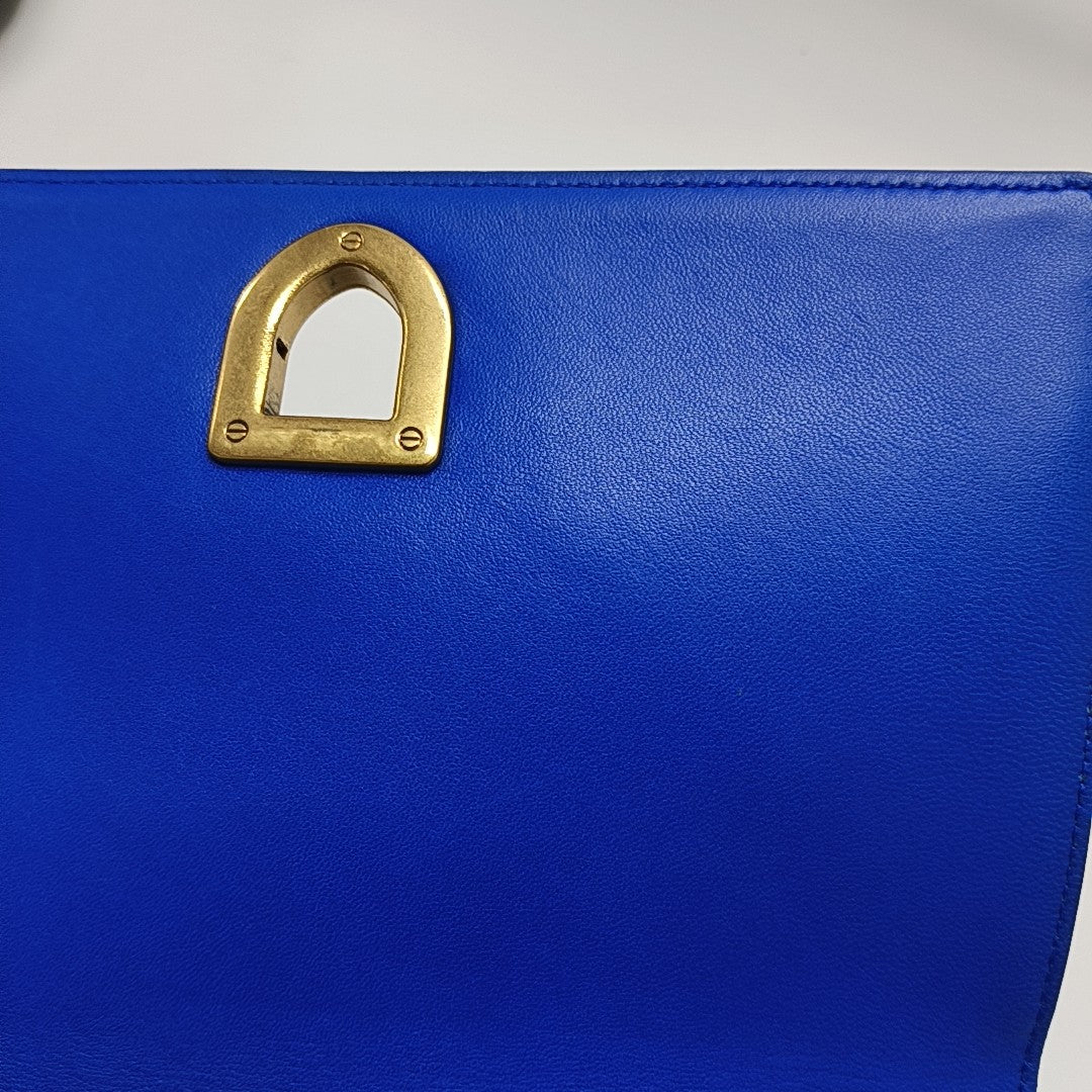 Diorama Small Cannage Calfskin Blue