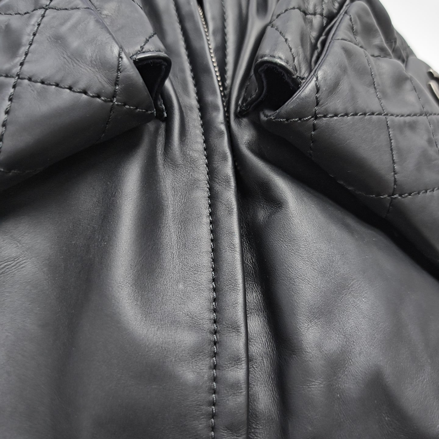 Quilted Calfskin Backpack Black