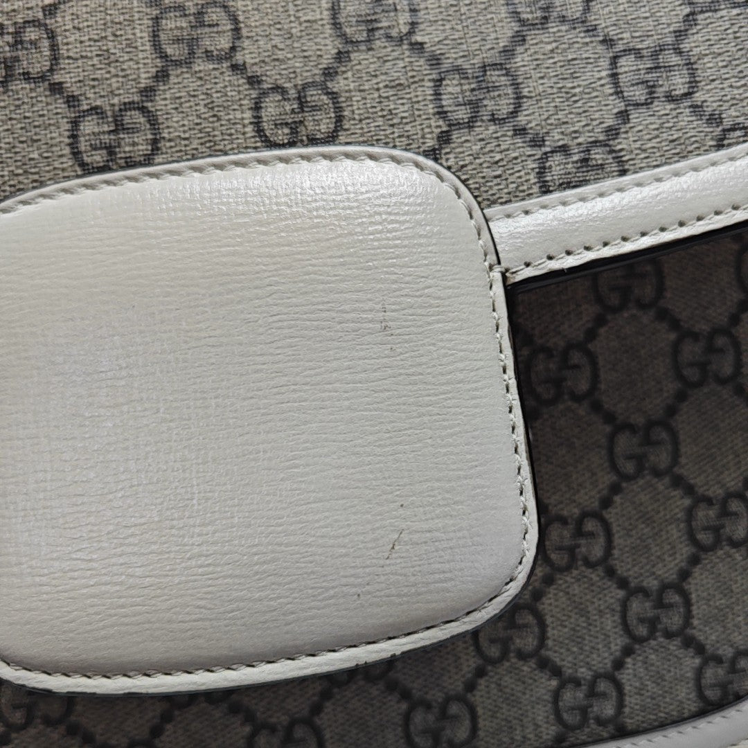 Horsebit 1955 Small Monogram Coated Canvas Beige