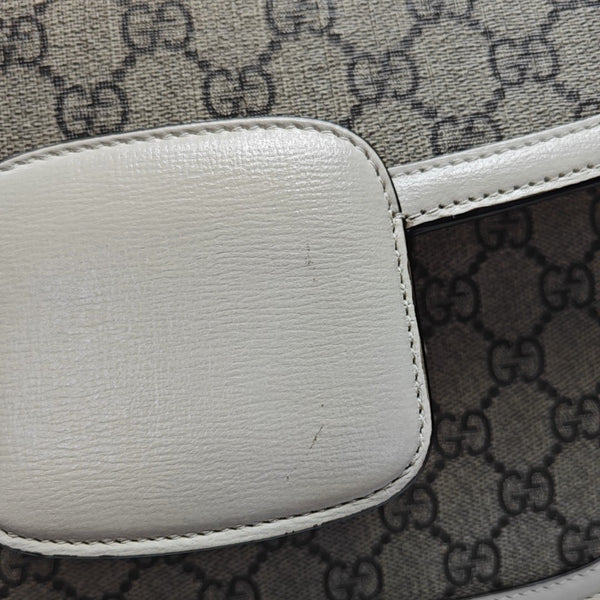 Horsebit 1955 Small Monogram Coated Canvas Beige