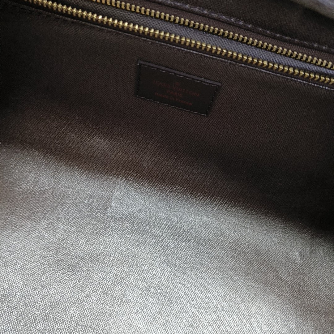 Damier Ebene Coated Canvas Clutch Extra Large Brown