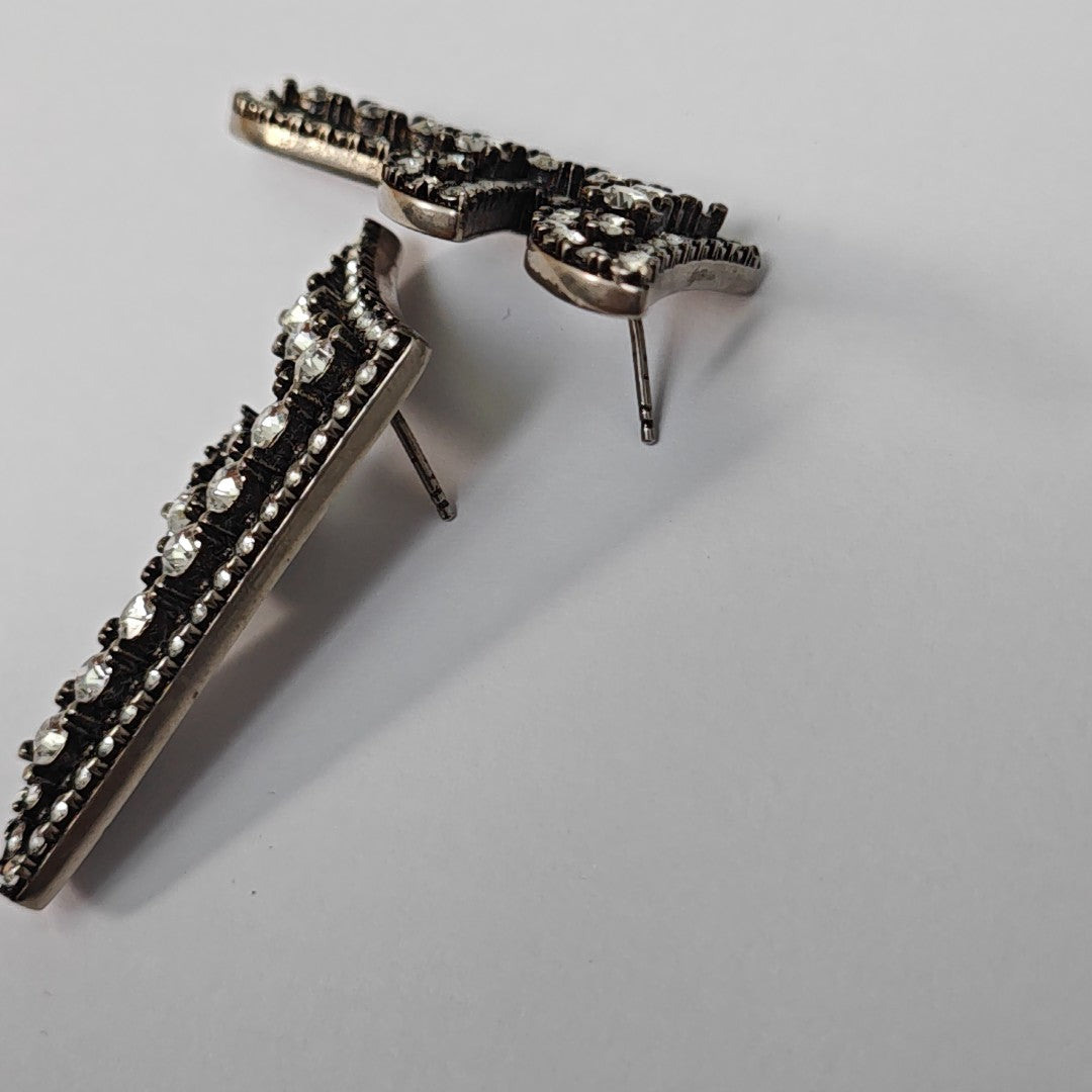 Metal Clear Stud Earrings