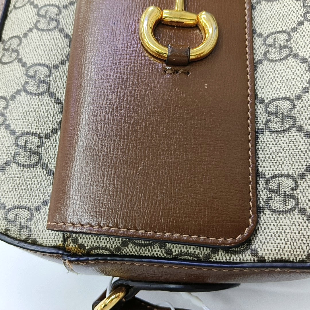 Horsebit 1955 Small Coated Canvas Beige