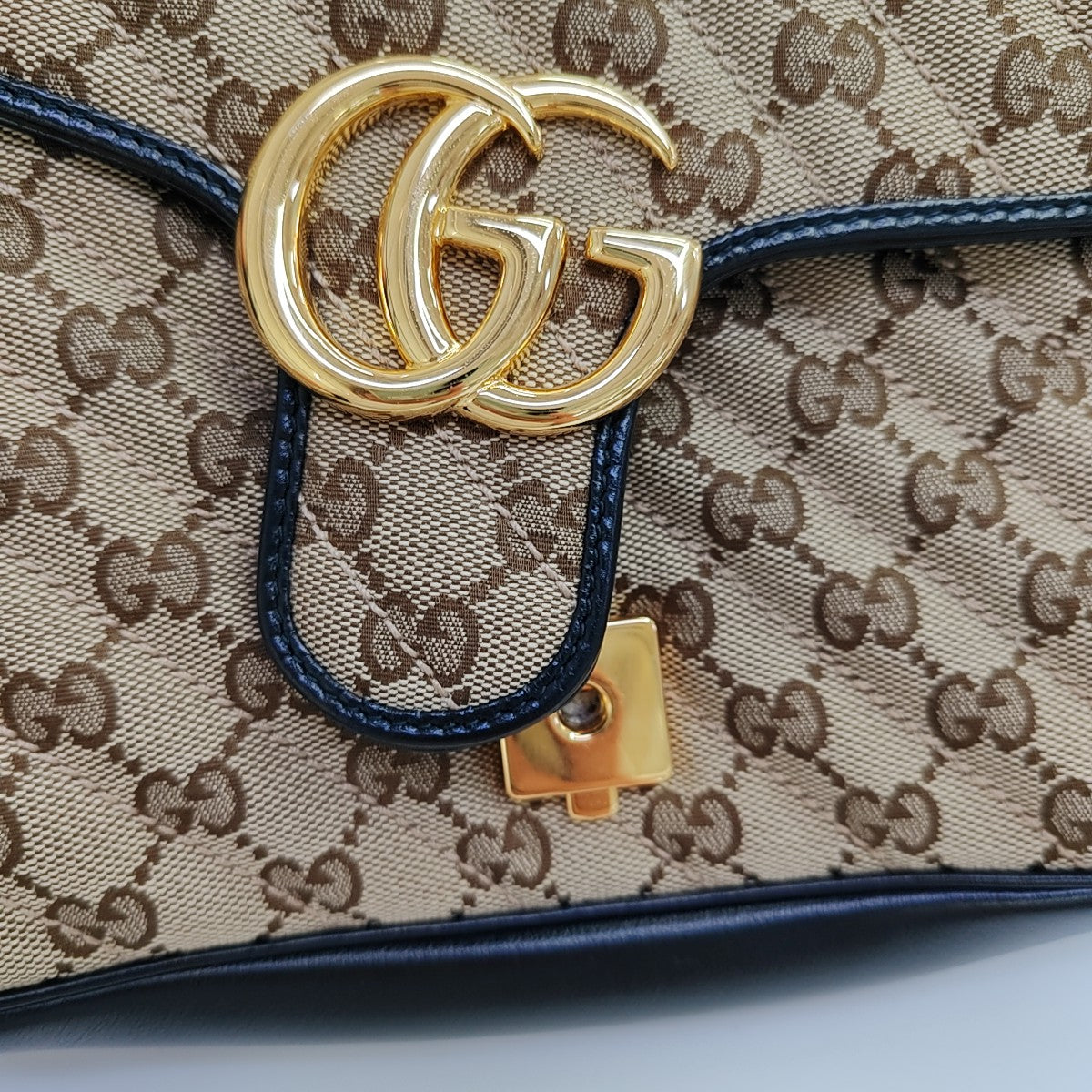 GG Marmont Medium Quilted Canvas Brown