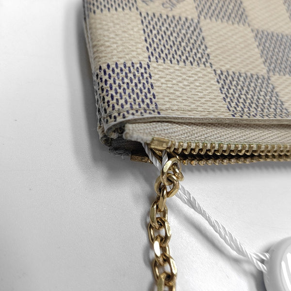 Damier Azur Coated Canvas Key Pouch White