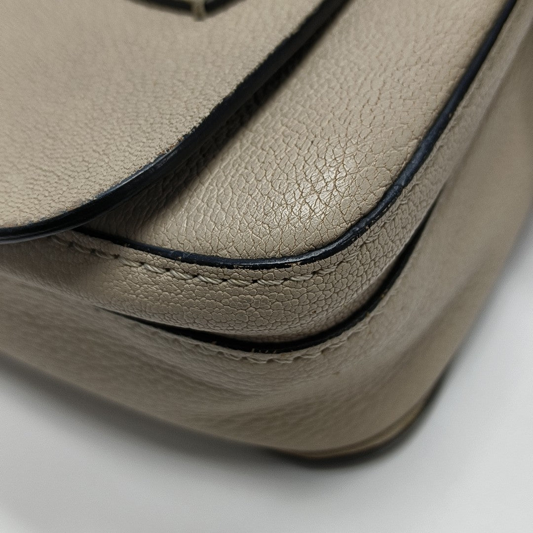 Square Stone Calfskin Beige
