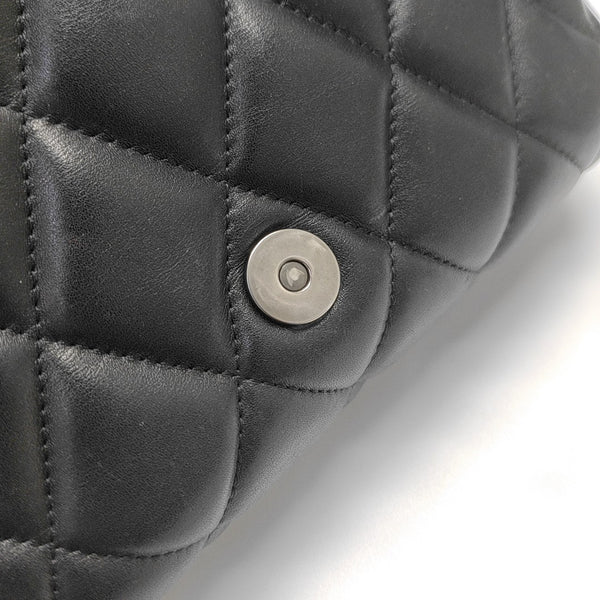 B. Medium Quilted Calfskin Black