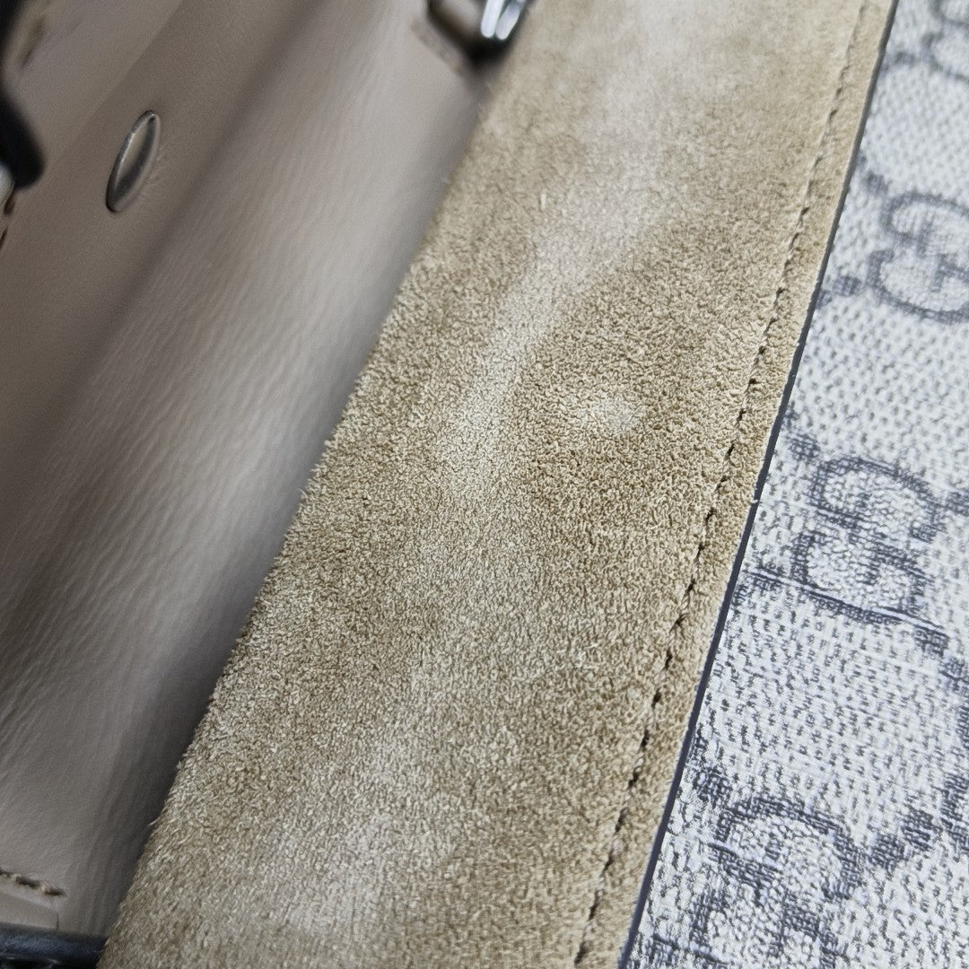 Dionysus Super Mini Monogram Coated Canvas Beige