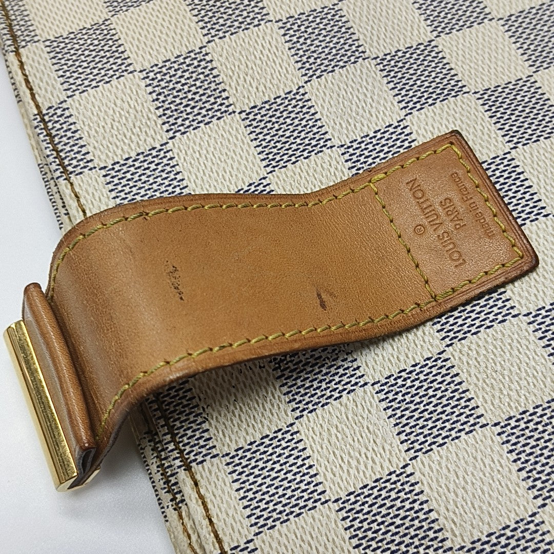 SALINA PM Damier Azur Coated Canvas White