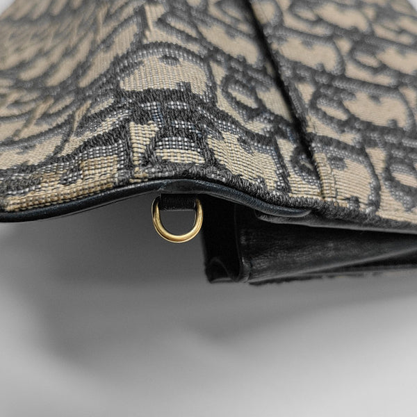 Authenticated pre-owned  Saddle Small Oblique Canvas Blue - Shoulder Bag at Looply