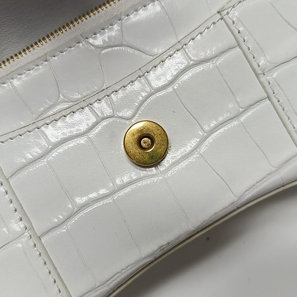 Hourglass Wallet On Chain Mini Calfskin White
