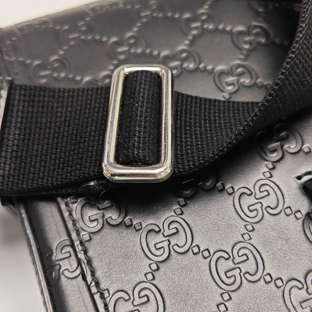 Monogram Calfskin Shoulder Bag Black