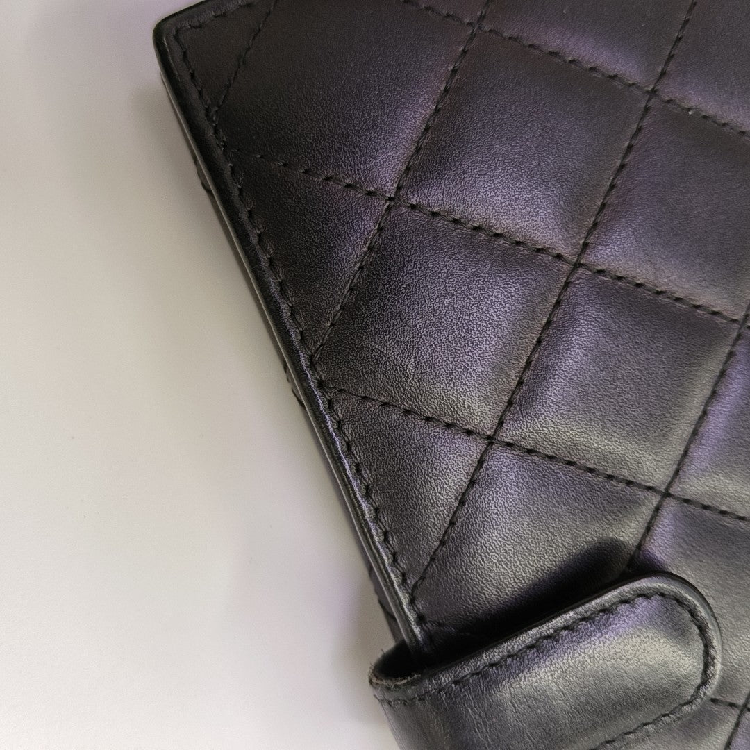 CAMBON Quilted Calfskin Black Wallet