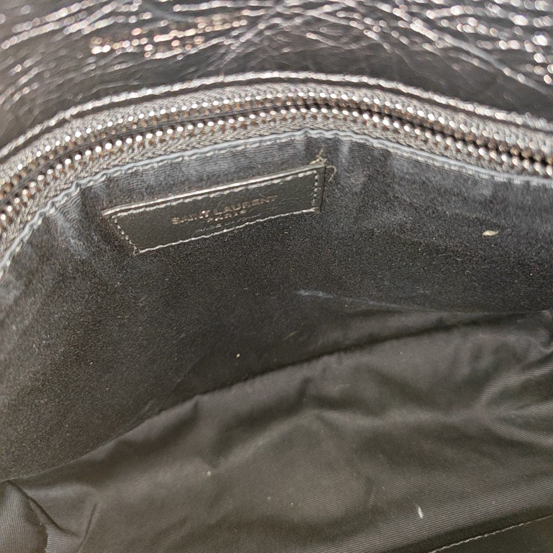 NIKI Medium Chevron Calfskin Black