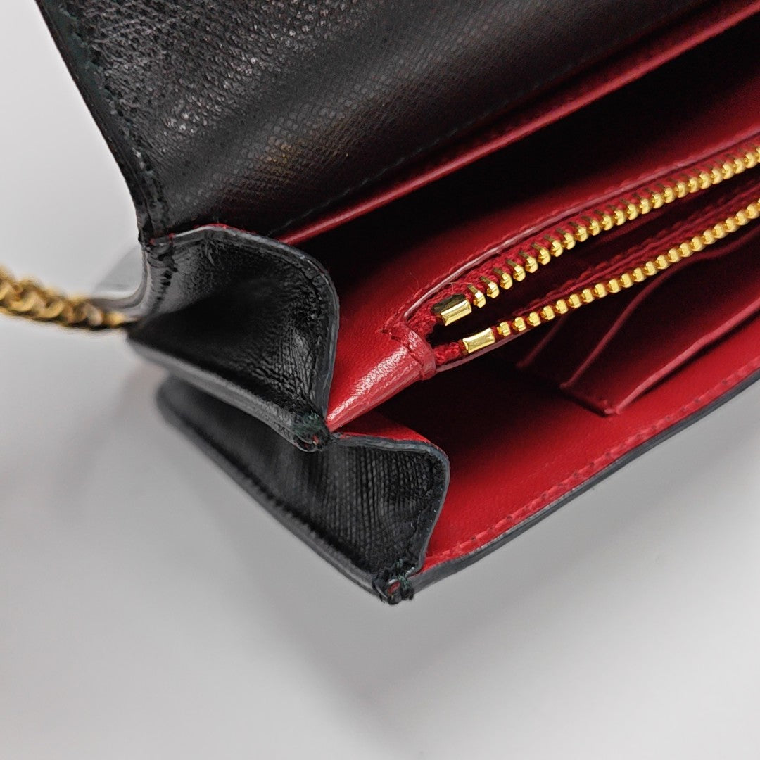 Saffiano Calfskin Shoulder Bag Black