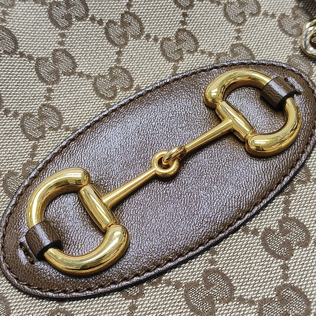 Horsebit 1955 Medium Monogram Canvas Brown