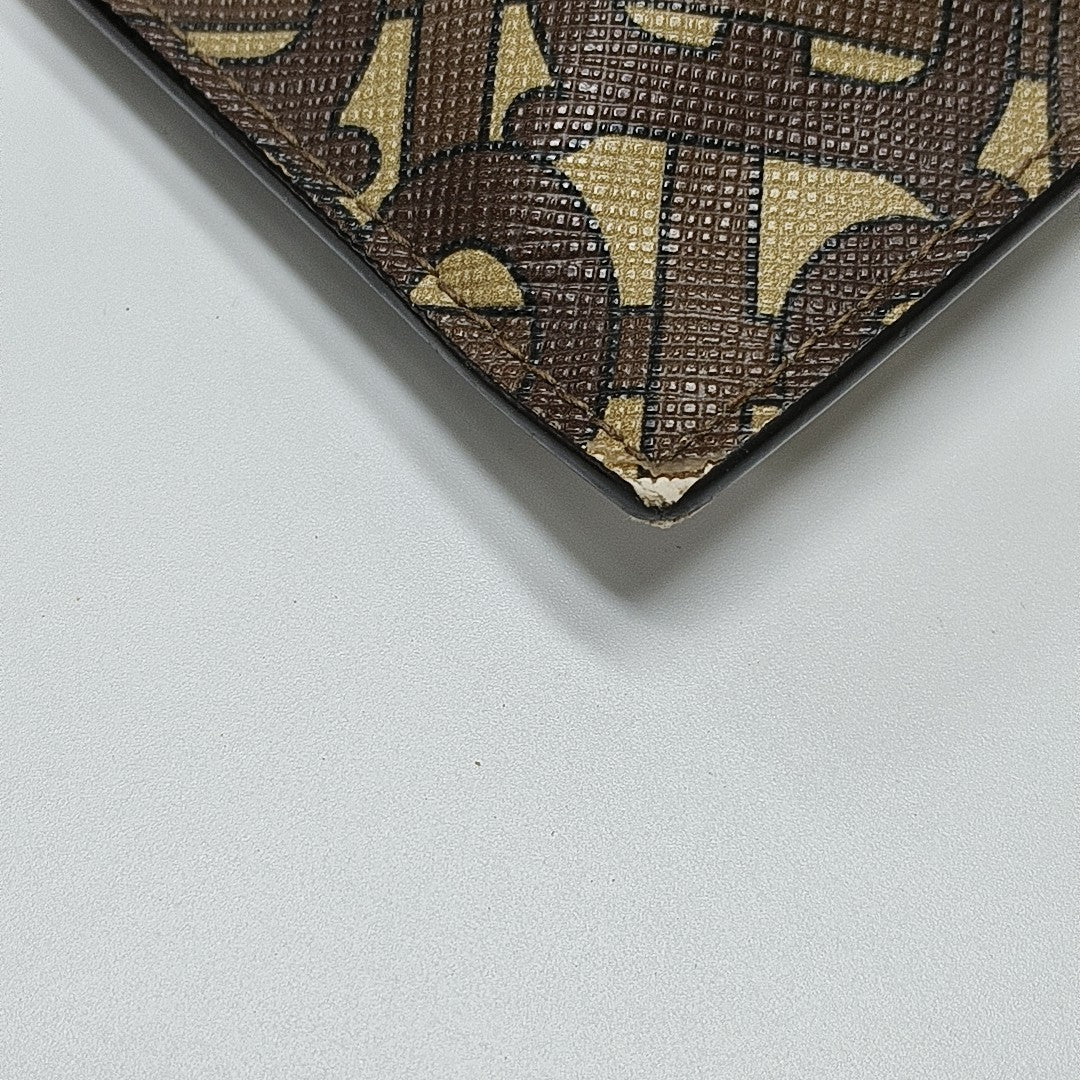Coated Canvas Clutch Brown