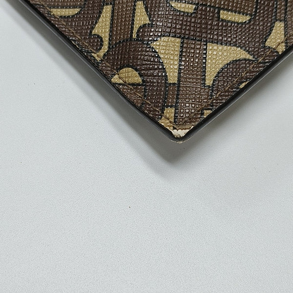 Coated Canvas Clutch Brown