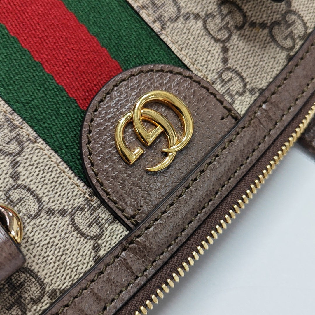 Ophidia Medium Monogram Coated Canvas Beige
