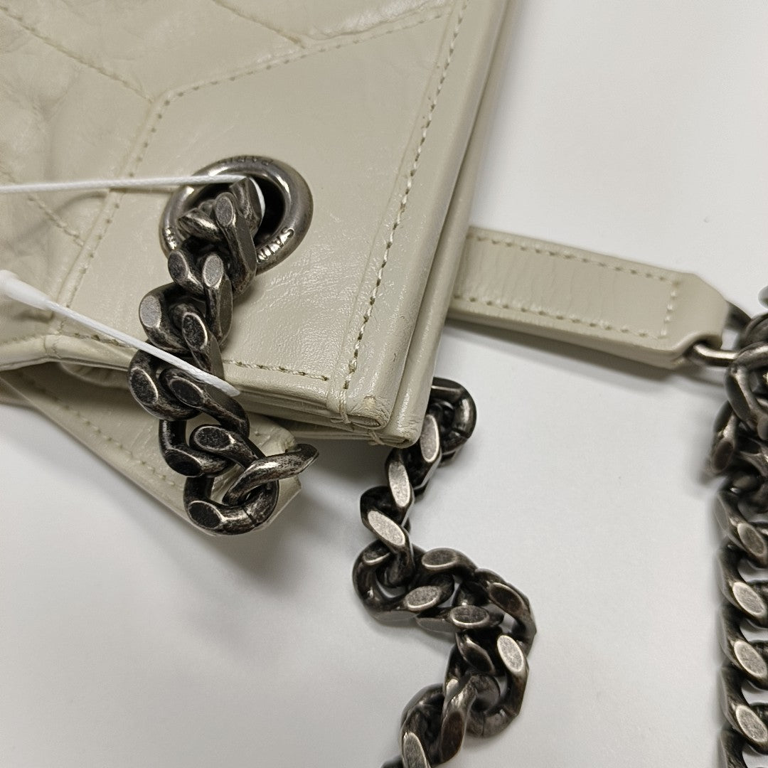 NIKI Medium Chevron Calfskin Beige