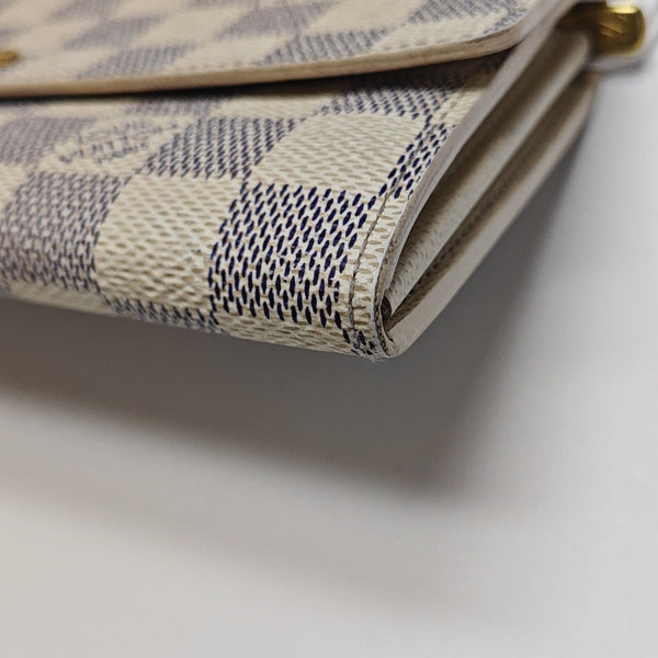 PORTE MONNAIE Damier Azur Coated Canvas White Wallet