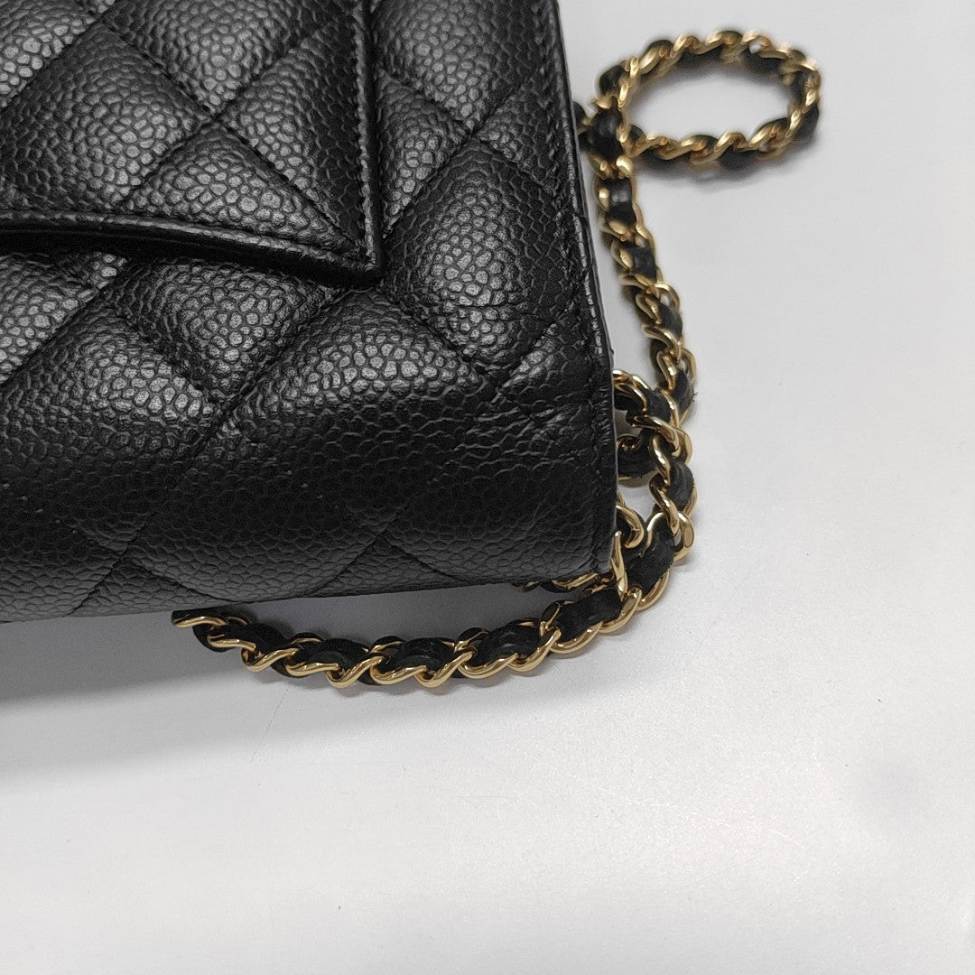 WOC Quilted Grained Calfskin Black