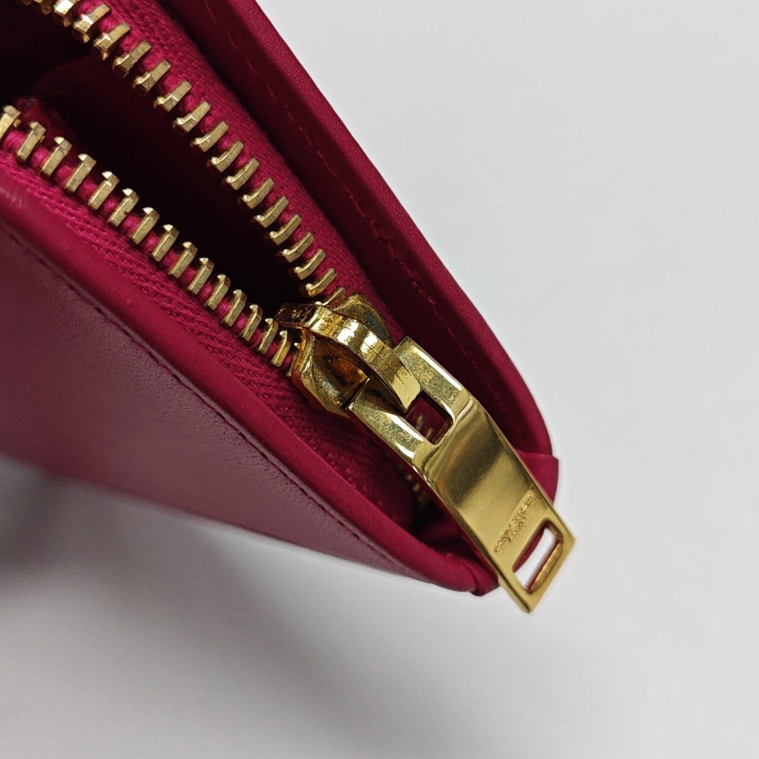 Leather Card Holder Red