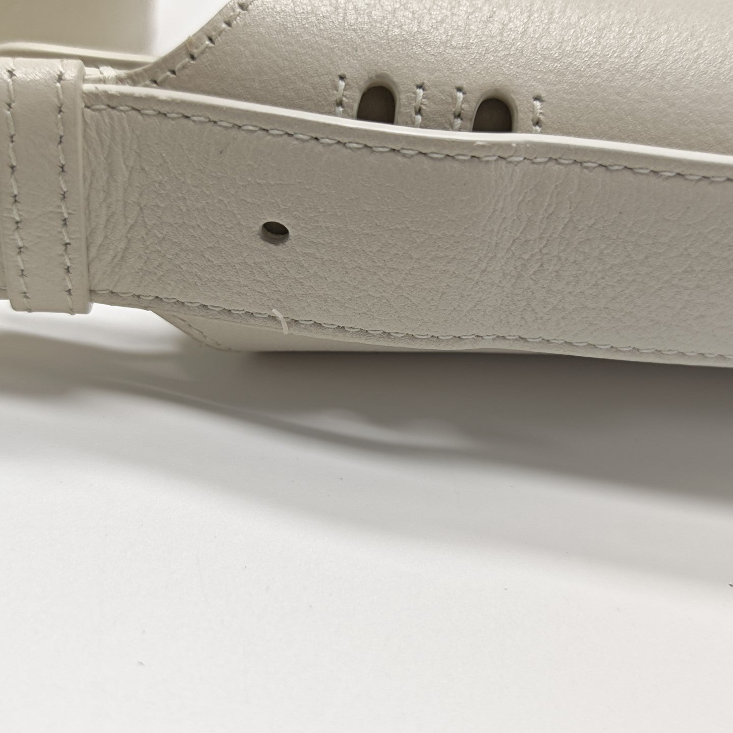 Cannage Calfskin Shoulder Bag Small White