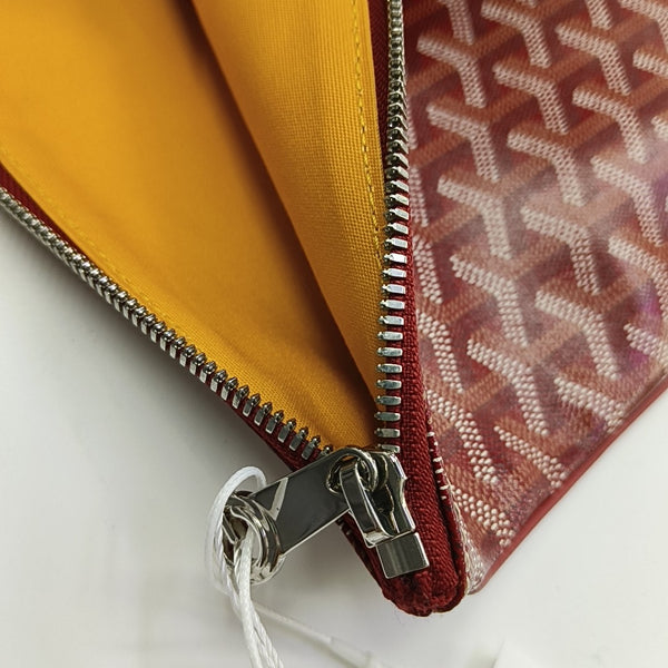 Coated Canvas Clutch Red