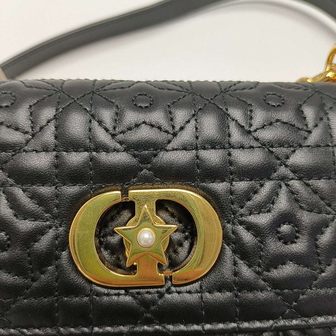 Miss Caro Mini Cannage Lambskin Black